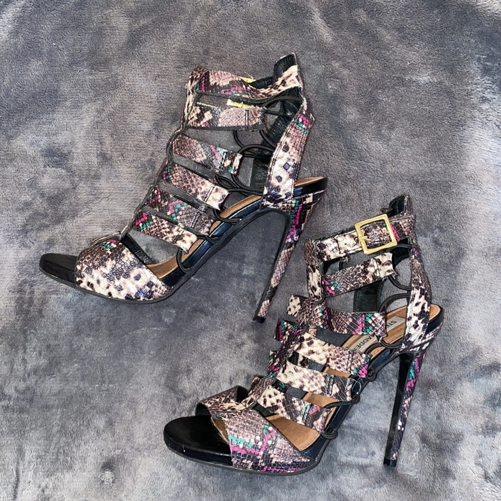 COPY - Women’s snake skin high heel sandal. 💥